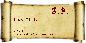 Bruk Milla névjegykártya